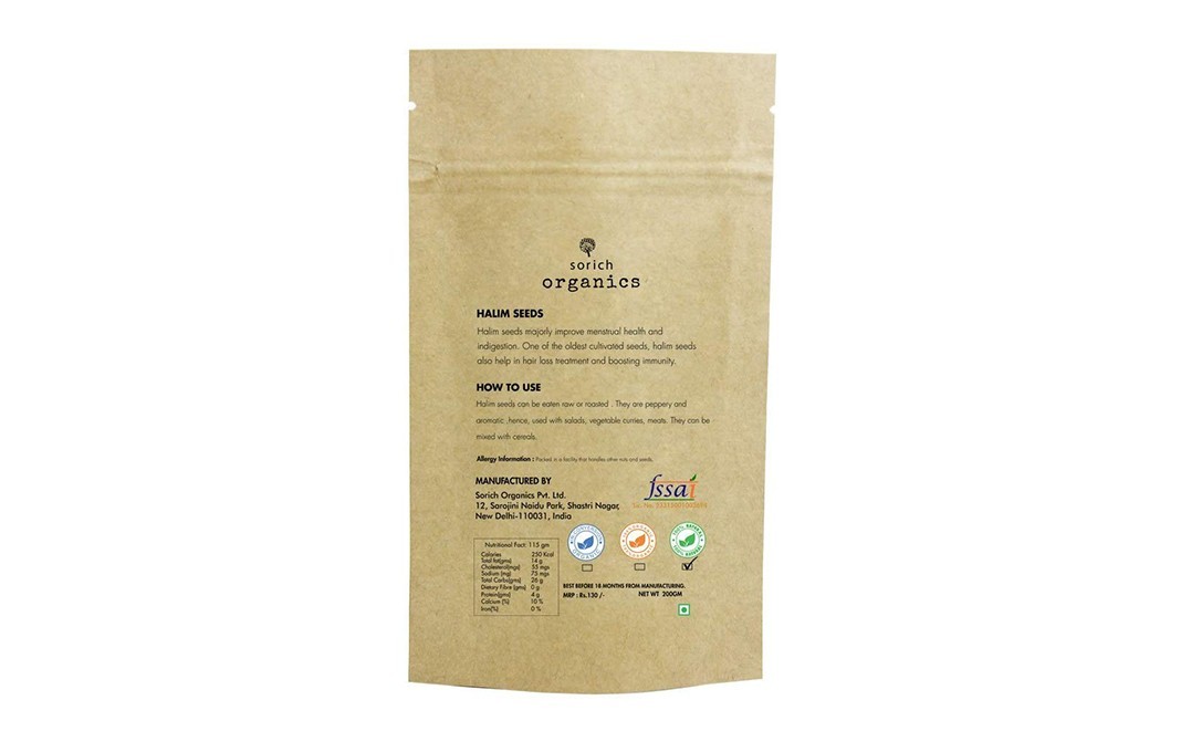 Sorich Organics Halim Seeds    Pack  200 grams